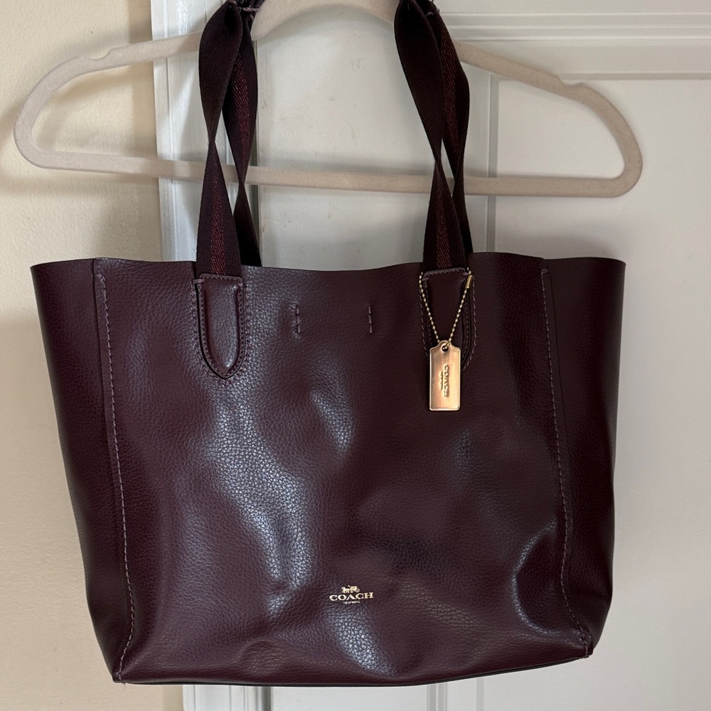 Coach Deep Burgundy Leather Tote EUC